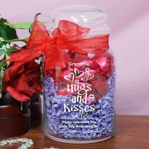   and Kisses Glass Treat Jar with Chocolate Hearts