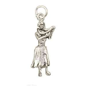  Sterling Silver Hula Dancer Charm Arts, Crafts & Sewing