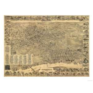  Elizabeth, New Jersey   Panoramic Map Premium Poster Print 