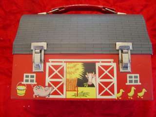 1958 Red Barn (Open Doors) Dome Lunch Box  