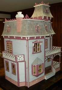 Large 8 Room Wooden Hand Crafted Doll House With HUGE Accessory 