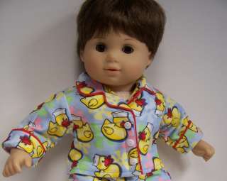 DUCK Flannel Pajama Pjs Doll Clothes For Bitty Baby♥  