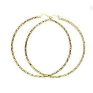  Silver Gold Plated D/C Clip Hoop Earrings   6.0 cm width Jewelry