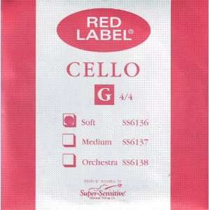   Cello G Red Label 4/4 Size Soft Nickel, SS613 4/4S 