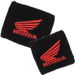  Honda Wing Black/Red Brake/Clutch Reservoir Sock Cover Set 