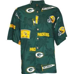   Bay Packers Scenic Hawaiian Style Button Down Shirt by Reyn Spooner
