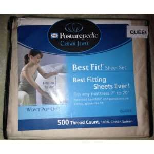  Sealy Posturepedic Best Fit Sheet Set Sheet Queen, Tan 