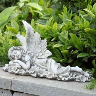 Laying Fairy Statue Outdoor Gnome Garden Decor 099278174049  