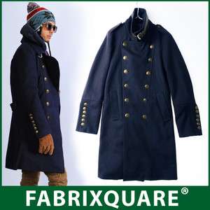 FX mens Gorgeous Slimfit Military Peacoat Gold Button Point Raf Mod 