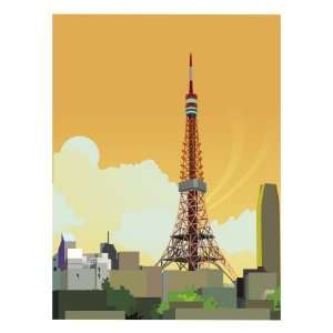  Tokyo Tower, Japan Giclee Poster Print, 12x16