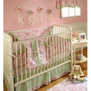  SWATCH   Rose Floral Toile Crib Bedding Baby