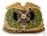 ARMY CORP CREST QUARTERMASTER SUPPORTING VICTORY  