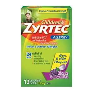  Zyrtec Childrens Chewable Tablets 12 pk. Health 