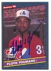 FLOYD YOUMANS SIGNED 86 MONTREAL EXPOS CARD COA FREE SH