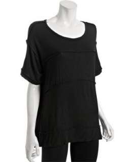 Wyatt black panel seam boyfriend t shirt  