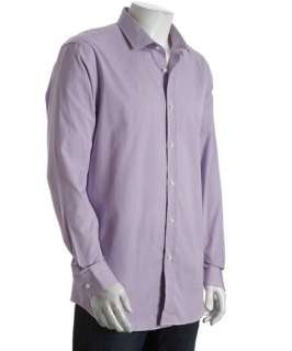 Ralph Lauren Black Label lavender stripe cotton Sloan button front 