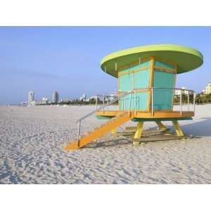 Art Deco Style Lifeguard Hut, South Beach, Miami Beach, Miami, Florida 