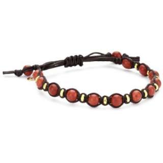 Tai Red Beaded Stones with Gold Plated Accent Beads Bracelet 