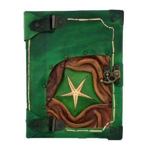   on a Green Handmade Leather Bound Journal MR220