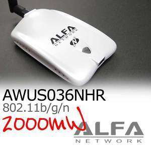 ALFA AWUS036NHR 2000mW Wireless N/G USB WiFi 2W Adapter  