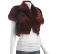 adrienne landau burgundy fox fur cropped jacket