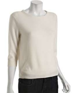 Magaschoni ivory cashmere slouchy crewneck sweater   