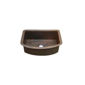 407CK D Shaped Drop or Undermount In Single Bowl SOLID COPPER   Hand 
