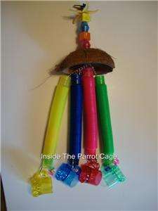 Parrot Bird Toy 1 POP TUBE TUG OF WAR    2 TOYS IN 1  