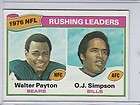 1976 Topps Rushing Leaders Walter Payton and O J Simpson  