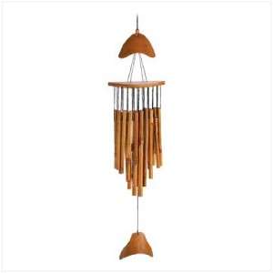 Asian BAMBOO Pipe/Tube Hanging FISH Shaped WIND CHIME  