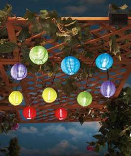   10 Solar Powered Hanging Lantern Lights Outdoor Lighting Decor  