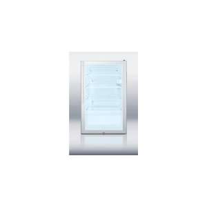     Refrigerator, 4.1 cu ft, Stainless Handle, Glass Door, Lock, White