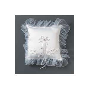   Victoria Lynn Baby Rose White Embroidered Ring Pillow