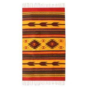  Zapotec wool rug, Burning Arrows (2x4)