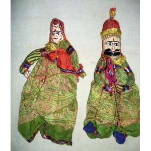  Authentic, Handcrafted, Indian, String Puppet Pair 