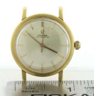 OMEGA VINTAGE 18K GOLD AUTOMATIC MIDSIZE 24 JEWELS WATCH W/ SILVER 