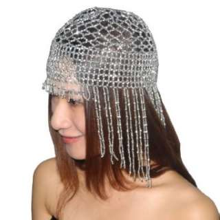  Womens Exotic Cleopatra Beaded Belly Dance Head Cap / Hat 
