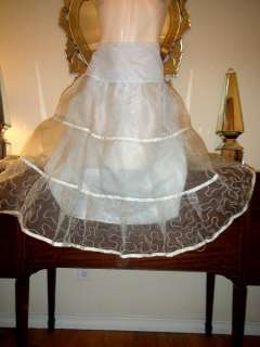 Vintage Slip Skirt Petticoat Dance Crinoline Swing Gold Net 50s Retro 