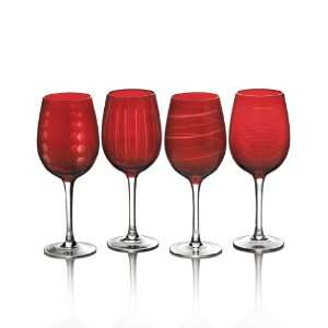  Mikasa Cheers Ruby 15 3/4 Ounce Wine Glass, Set of 4 