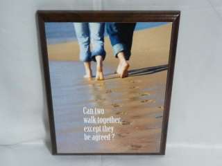 Wood Wall Plaque Christian Footprints in the sand 5x7 Christmas Gift 