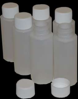 Natural Plastic HPDE Cylinder 2 ounce sample bottles