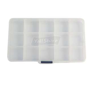   Adjustable 15 Compartment Plastic Storage Box Jewelry Tool Container