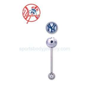  New York Yankees MLB Tongue Ring Straight Barbell 