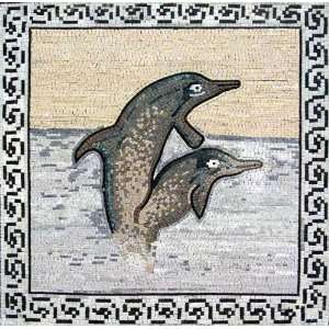  40x40 Dolphins Mosaic For Pool Bath Or Wall Mural Tile 