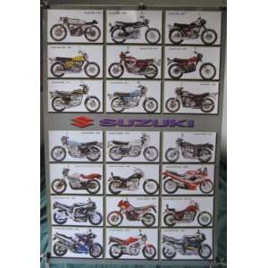   POSTER #B 23.5 x 34 with 24 different motorcycle models motorbikes