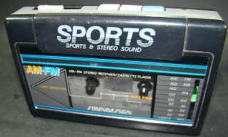   SPORTS SOUNDESIGN PORTABLE STEREO CASSETTE PLAYER AM/FM RADIO 4369 BLK