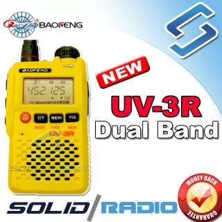 Yellow BaoFeng UV3R dual band pocket portable radio  