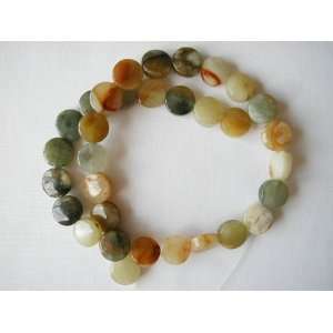  12mm multicolored jade coin disc beads 15.5 strand