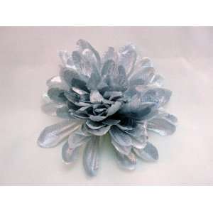    NEW Silver Chrysanthemum Mum Hair Flower Clip, Limited. Beauty