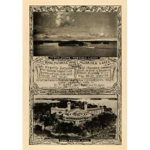 1903 Ad Royal Muskoka Hotel Lake Pictures Grand Trunk   Original Print 